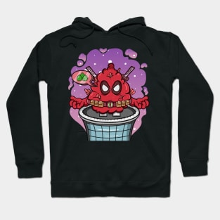 Weed Bud With Red Ninja Superhero Style. Hoodie